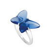Lalique Ring - Papillon - Blue Crystal, Sterling Silver
