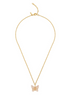 Lalique Necklace - Papillon - Peach Crystal, 18K Yellow Gold-Plated