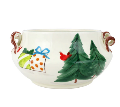 Vietri Old St. Nick Cachepot w/Gifts