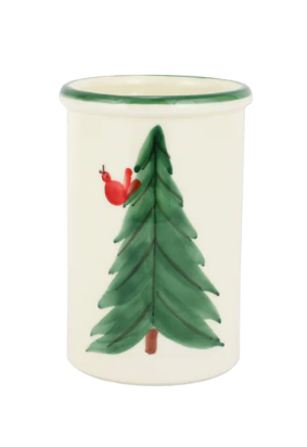 Vietri Old St. Nick Utensil Holder w/Carrots