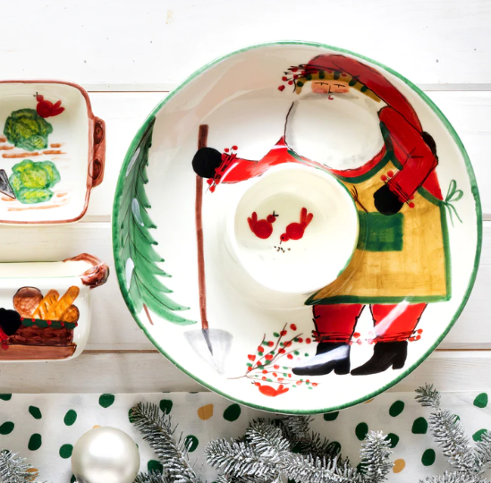 Vietri Old St. Nick Chip and Dip