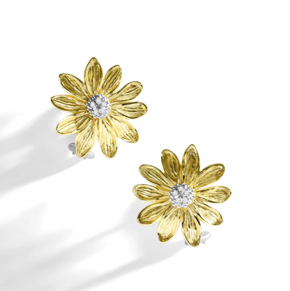 Michael Aram Vintage Bloom Earrings (Gold, Sterling Silver and Diamonds)