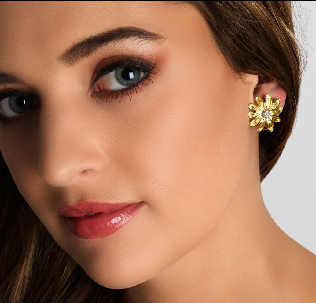 Michael Aram Vintage Bloom Earrings (Gold, Sterling Silver and Diamonds)