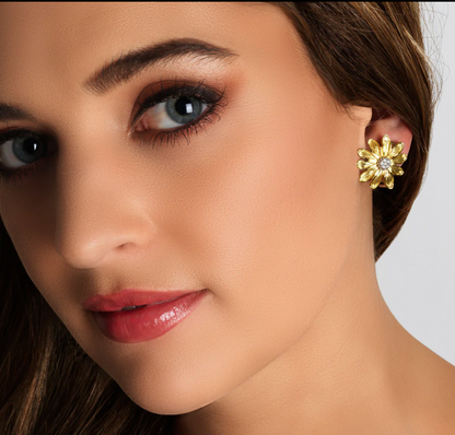 Michael Aram Vintage Bloom Earrings (Gold, Sterling Silver and Diamonds)