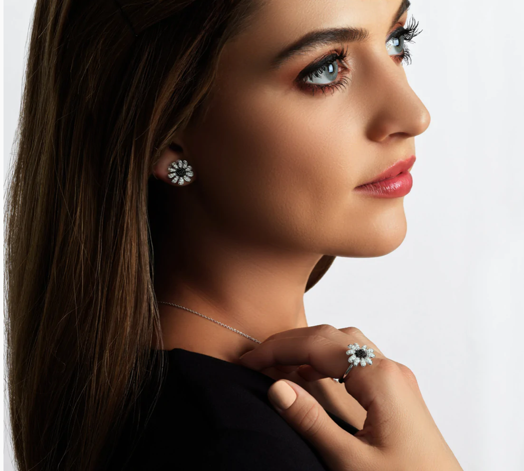 Michael Aram Vintage Bloom Earrings (Sterling Silver and Diamonds)