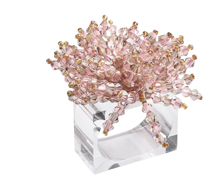 Kim Seybert Napkin Rings: Brilliant in Blush, Set of 4