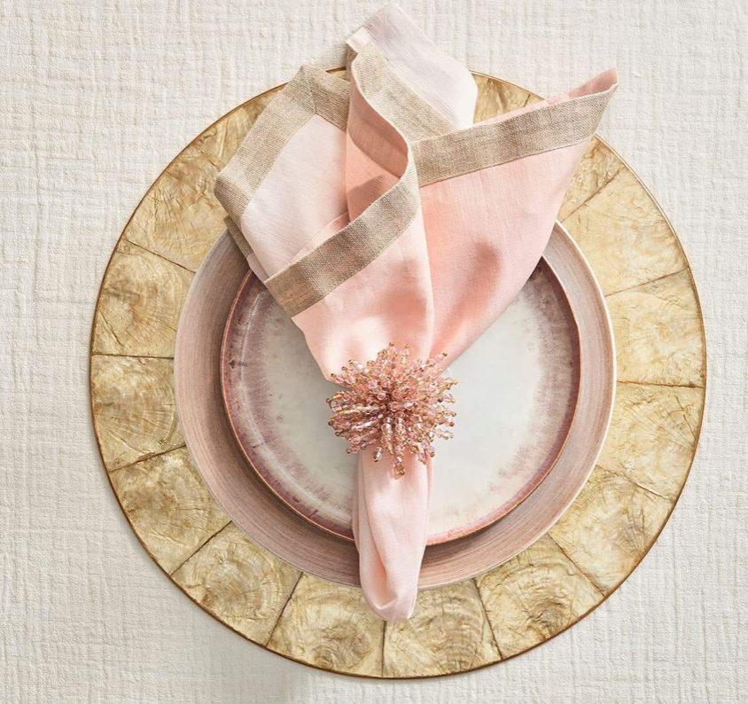 Kim Seybert Napkin Rings: Brilliant in Blush, Set of 4
