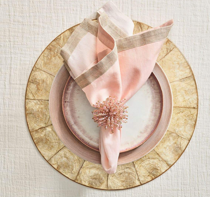 Kim Seybert Napkin Rings: Brilliant in Blush, Set of 4