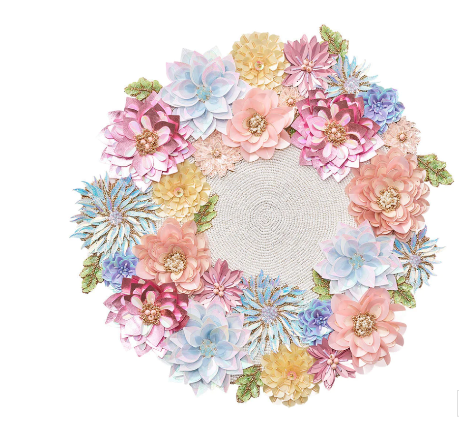 Kim Seybert Placemats: Dahlia in Sorbet, Set of 2