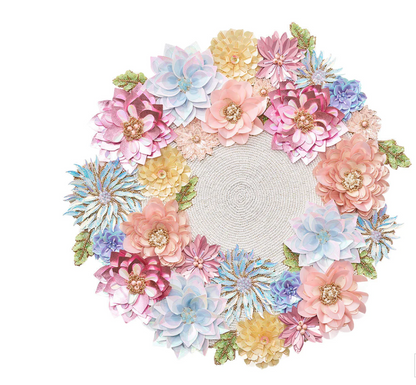 Kim Seybert Placemats: Dahlia in Sorbet, Set of 2