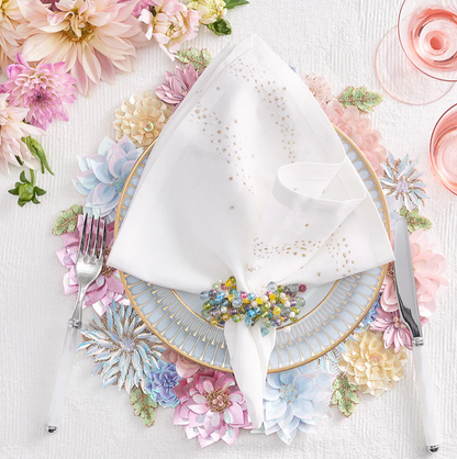 Kim Seybert Placemats: Dahlia in Sorbet, Set of 2