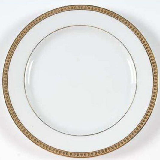 Christofle Malmaison Dinnerware: Dessert/Salad Plate, Porcelain Gold-Finish
