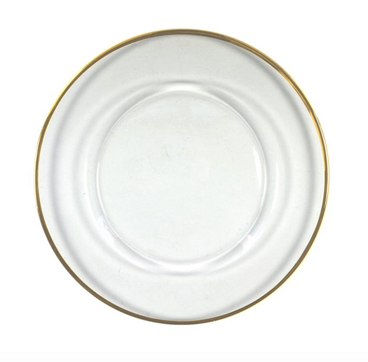 Glass Charger with Gold Rim 13 inch