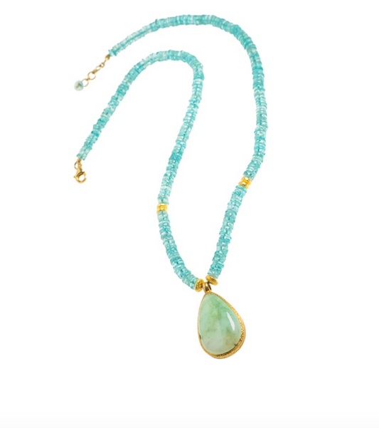 Vasant Designs Appetite Necklace with Chrysoprase Pendant