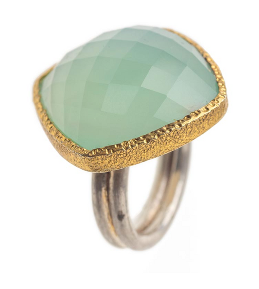 Vasant Chalcedony Square Ring