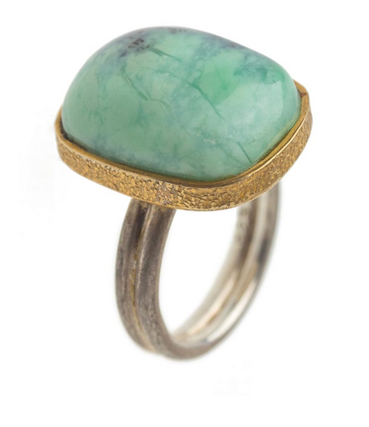 Vasant Chrysoprase Rectangle Ring