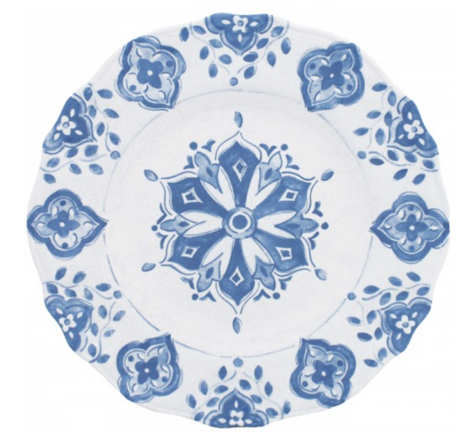 Le Cadeaux Melamine Moroccan Blue Dinner Plate