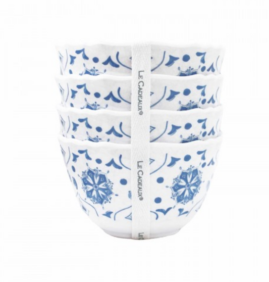 Le Cadeaux Moroccan Blue Set of 4 Dessert Bowls