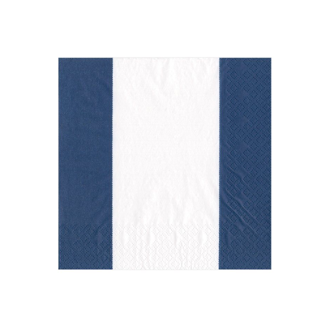 Caspari Cocktail Napkins: Bandol Stripe - Navy