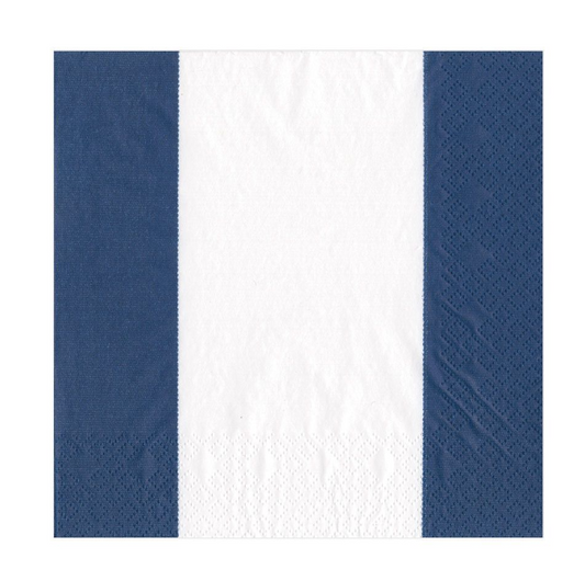 Caspari Luncheon Napkins: Bandol Stripe - Navy