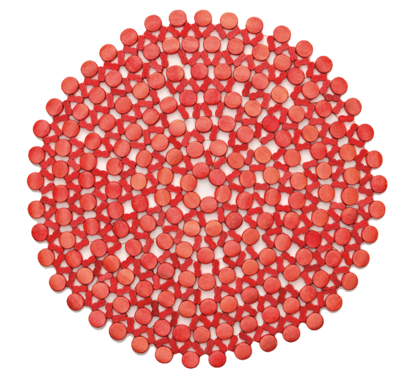 Kim Seybert Placemat: Round Bamboo in Coral