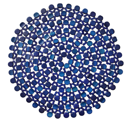Kim Seybert Placemat: Round Bamboo in Navy