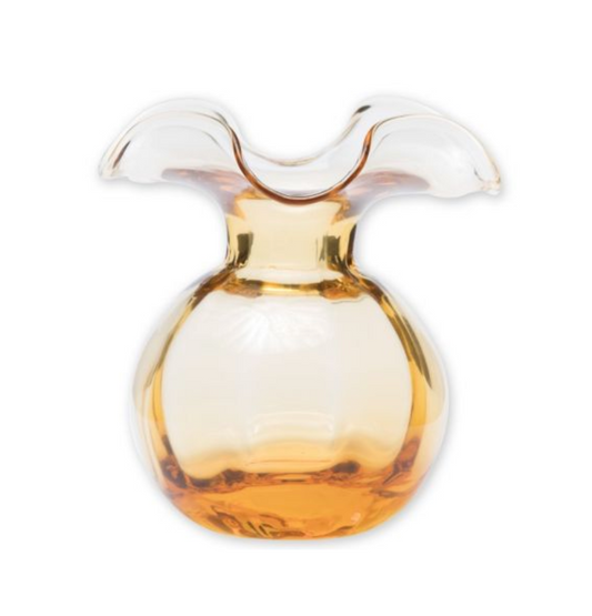Vietri Hibiscus Glass Bud Vase - Amber