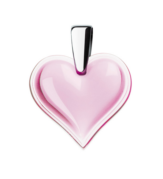 Lalique Pendant - Amoureuse Beaucoup - Pink/Silver