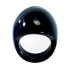 Lalique Ring - Cabochon - Black (Size 57/US 8)