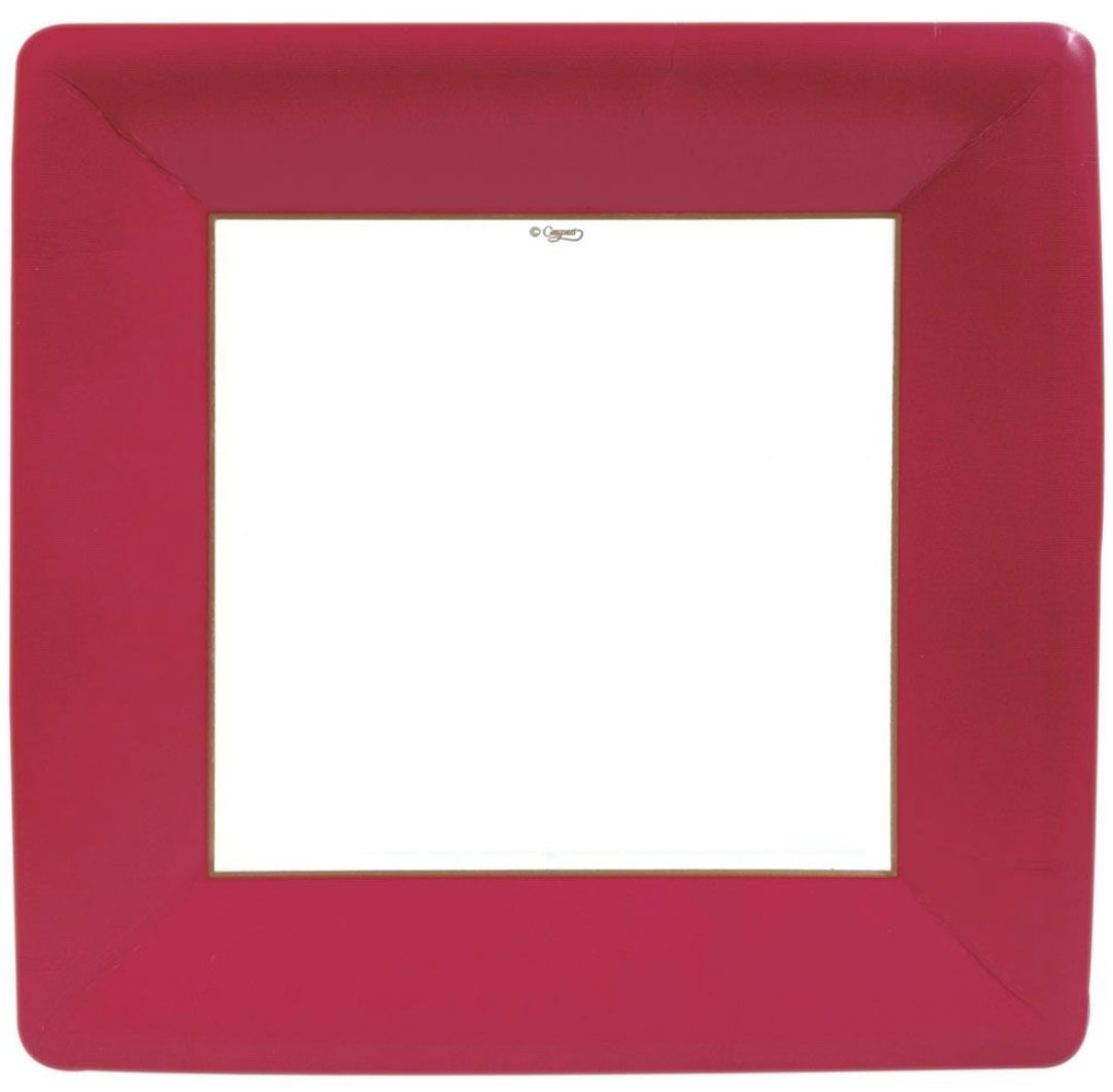 Caspari Dinner Plates: Grosgrain - Square - Red