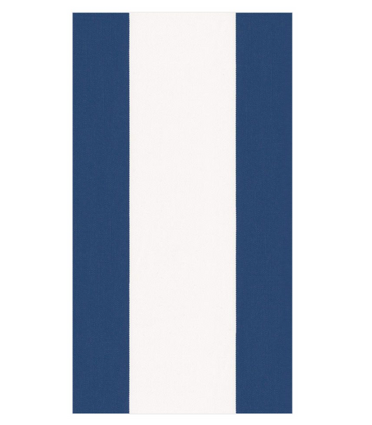 Caspari Guest Towels: Bandol Stripe Blue