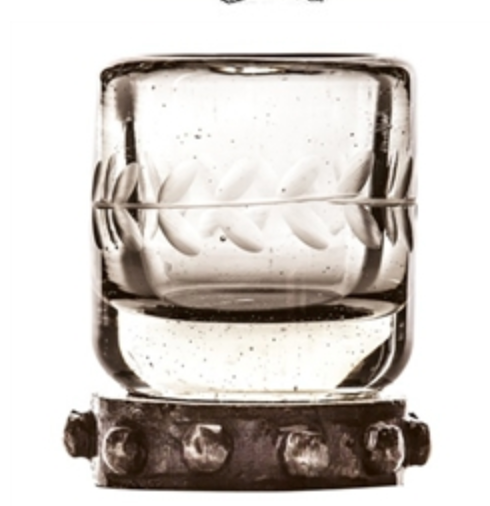 Jan Barboglio Zackshot Shot Glass with Iron Base in Clear