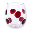 Vietri Drop Stemless Wine Glass - Red