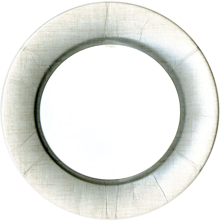 Caspari Dinner Plates: Linen Border - Natural