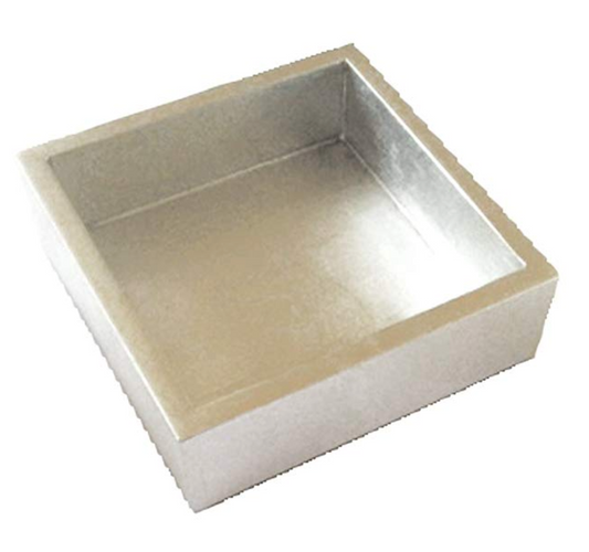 Caspari Holder: Cocktail Napkin - Silver Lacquer