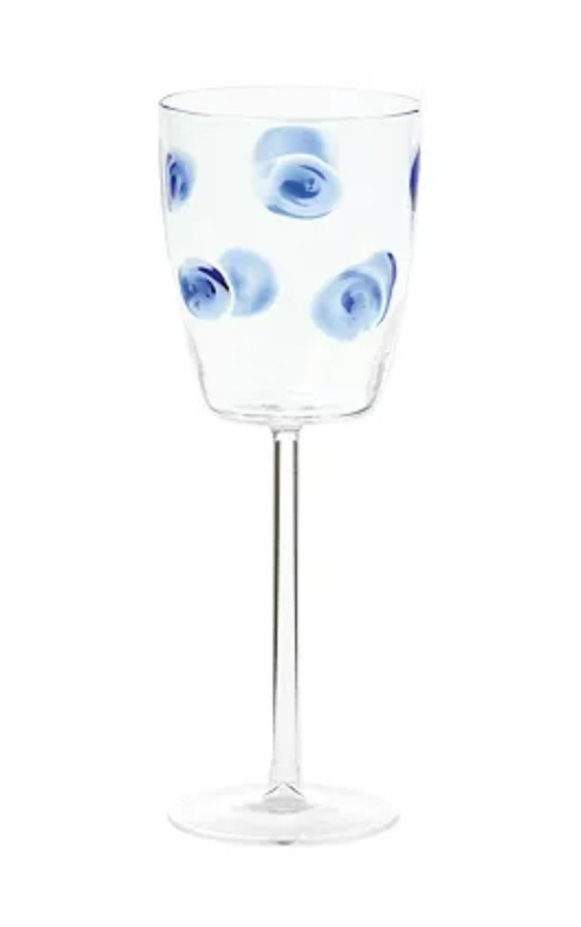 Vietri Drop Wine Glass - Blue
