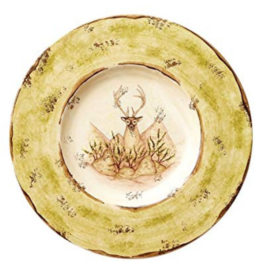 Vietri Wildlife Buck Large Round Wall Plate - Large