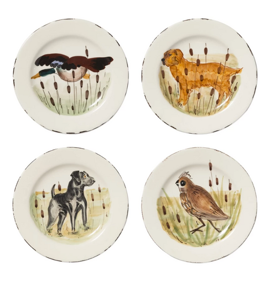 Vietri Wildlife Assorted Salad Plates, Set of 4