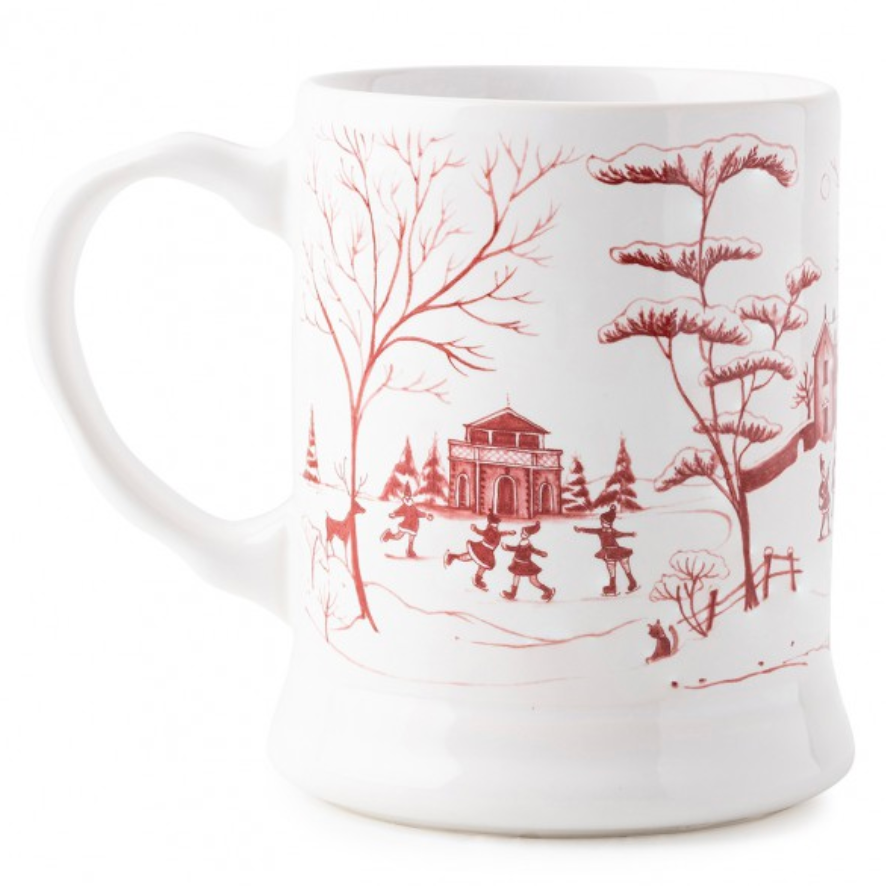 Juliska Country Estate Winter Frolic Ruby - "Mr. and Mrs. Claus" Mug
