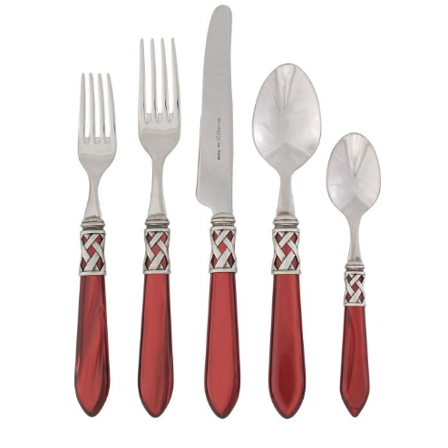 Vietri Flatware: Aladdin Antique 5 Piece Place Setting - Red