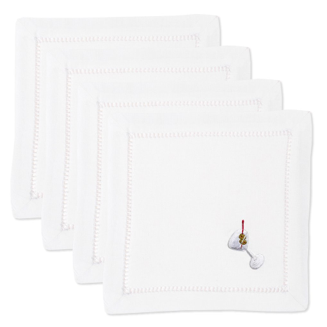 Henry Handwork Martini Cocktail Napkin set of 4