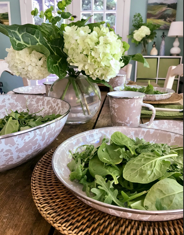 Golden Rabbit Taupe Swirl Serving Bowl