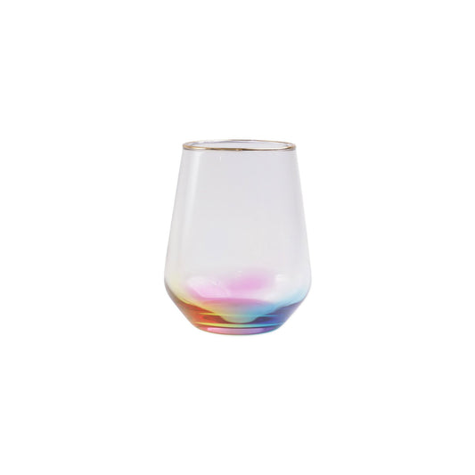 Vietri Rainbow Stemless Wine Glass