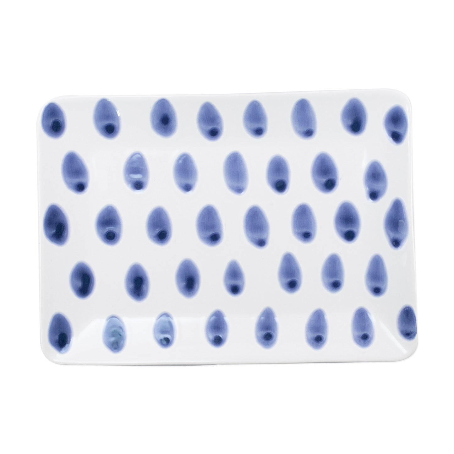 Vietri Santorini Dot Small Rectangular Platter