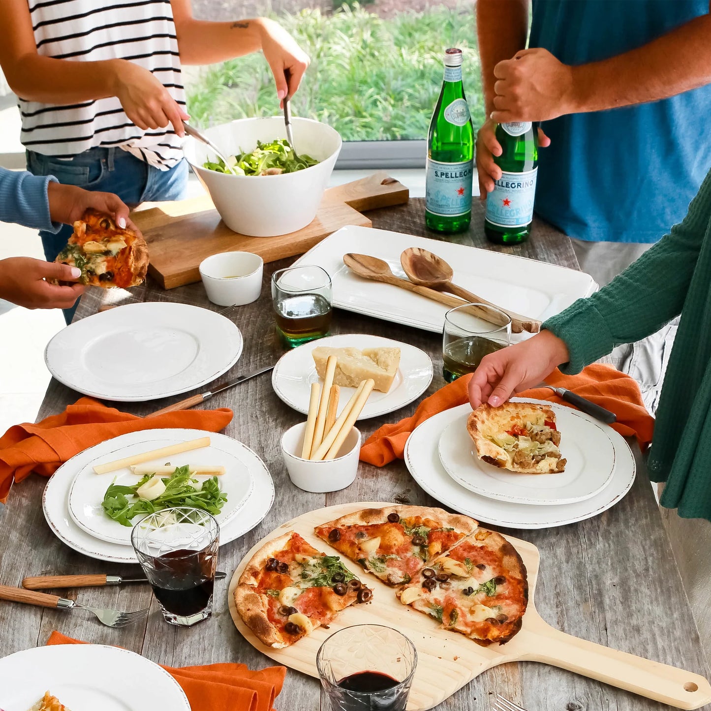 Vietri Melamine: Lastra White Rectangular Platter