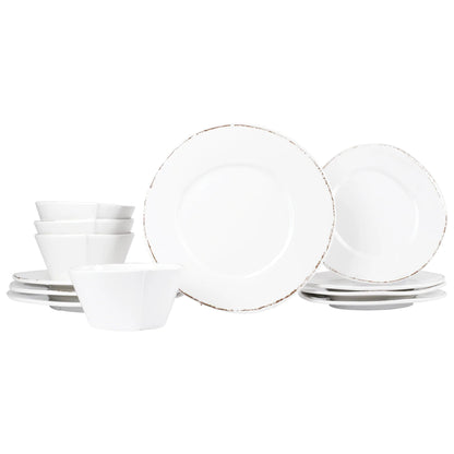 Vietri Melamine: Lastra White Twelve-Piece Place Setting