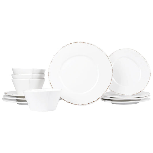 Vietri Melamine: Lastra White Twelve-Piece Place Setting