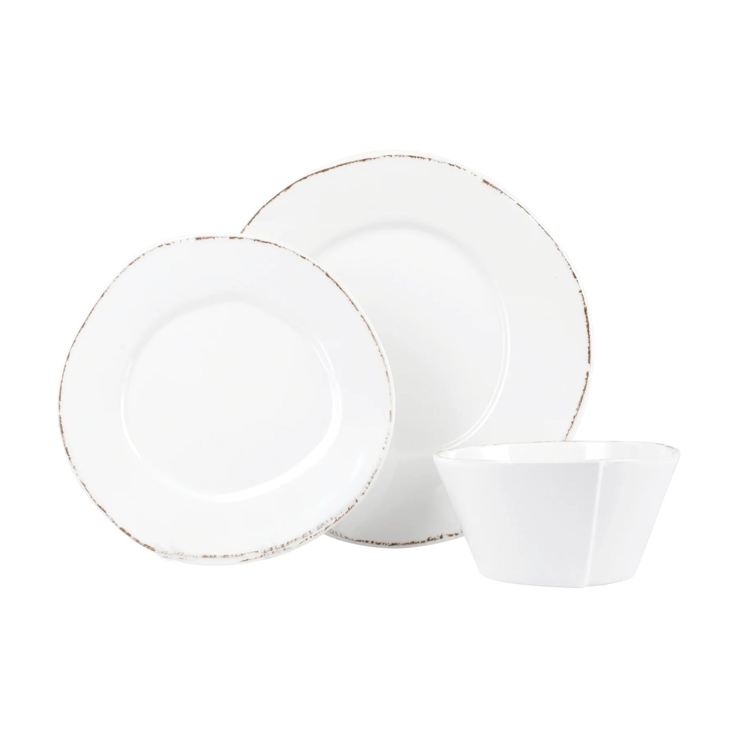 Vietri Melamine: Lastra White Three-Piece Place Setting