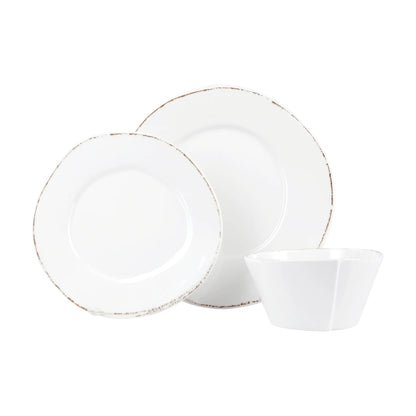 Vietri Melamine: Lastra White Three-Piece Place Setting
