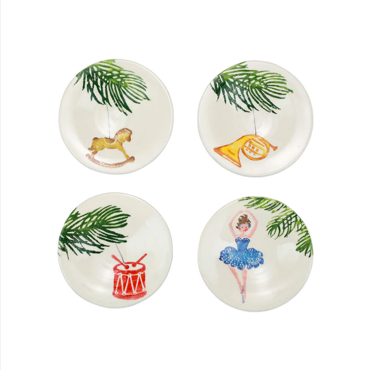 Vietri Nutcrackers Assorted Canape Plates - Set of 4